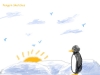 Sketch of a Penguin Watching the Sunrise